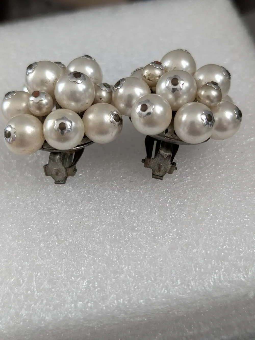 Chunky Pearl Cluster Clip On Earrings Japan